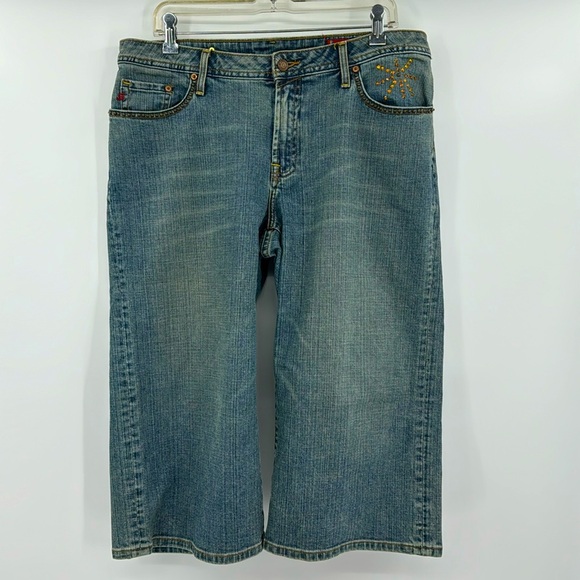 Seven 7 Premium Denim Capri Jeans with embellished pockets-SIZE 16 - Picture 1 of 7